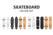 Skateboard. Vector set .