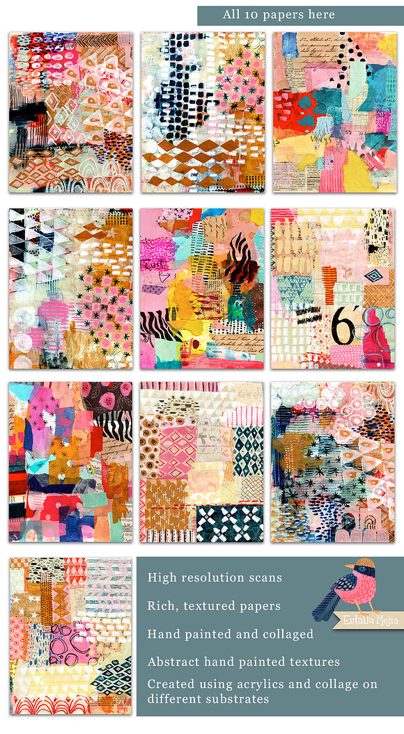 Mixed Media Papers: Abstract Papers in Textures - product preview 1
