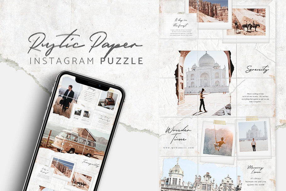Puzzle Paper Instagram - Canva & PS