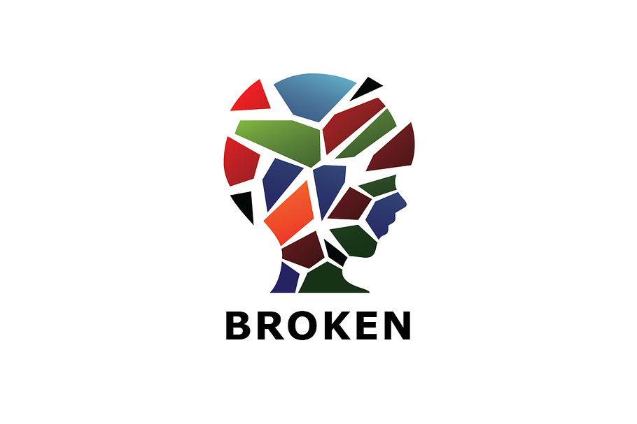 Colorful Broken Girl Logo Template