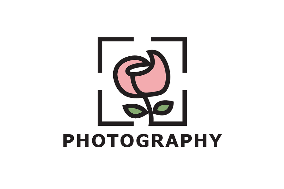 Pink Rose Photography Logo Template