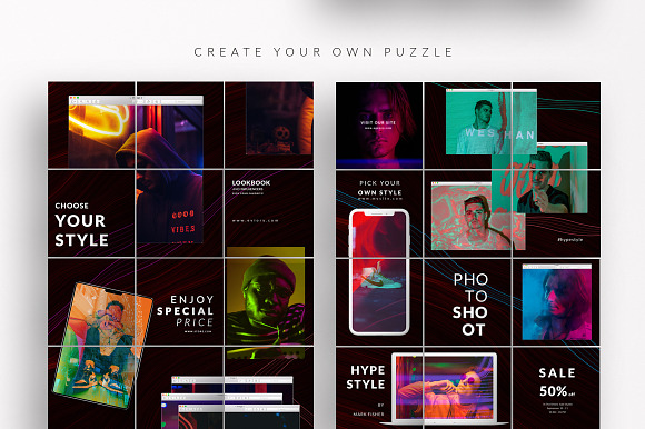 Instagram Puzzle - Canva & PS in Instagram Templates - product preview 3