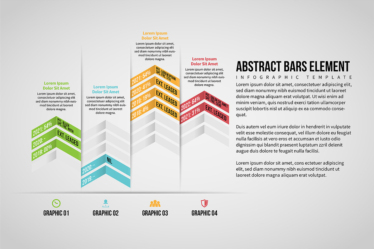 Abstract Bars Element Infographic in Web Elements - product preview 8
