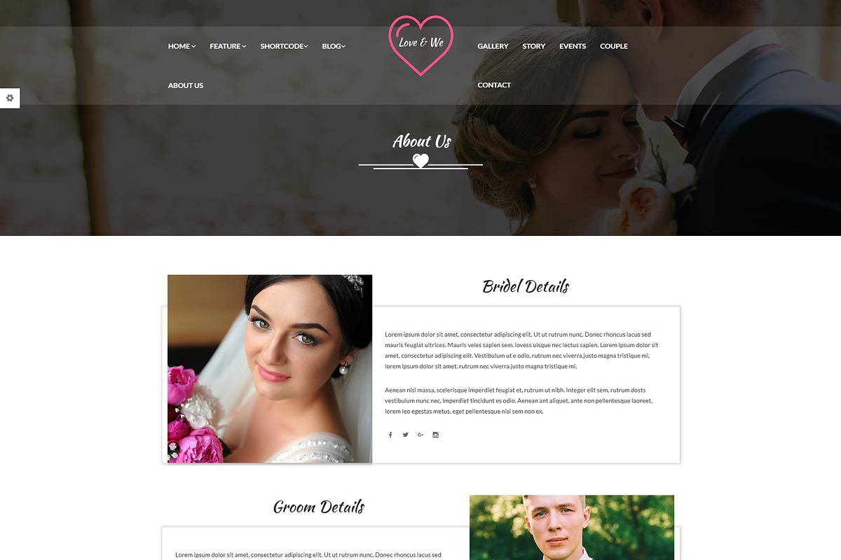 Love & We - Wedding HTML Template in Bootstrap Themes - product preview 8