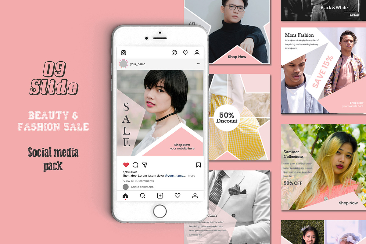 Beautiful Social Media Pack in Instagram Templates - product preview 8