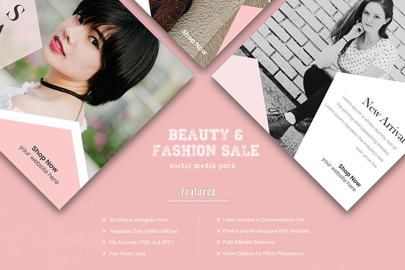 Beautiful Social Media Pack in Instagram Templates - product preview 2