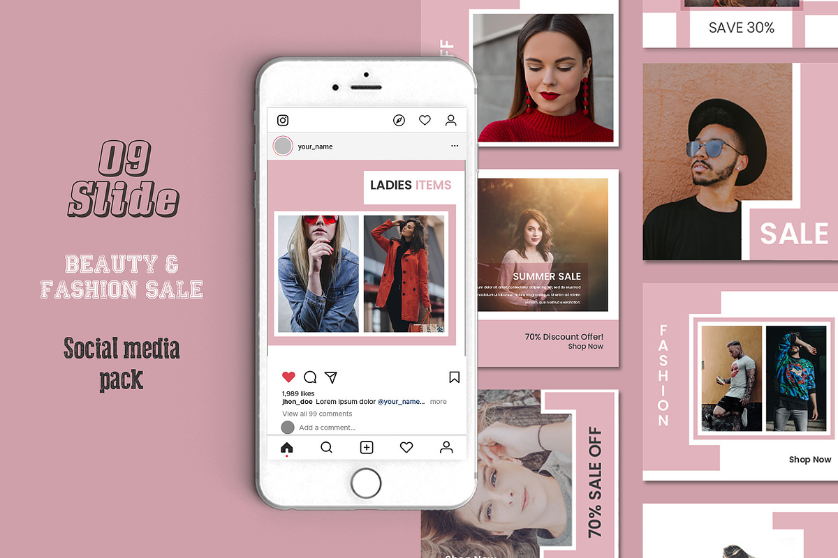 Fashion Social Media Pack Template in Instagram Templates - product preview 8