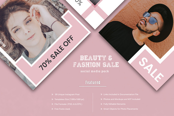Fashion Social Media Pack Template in Instagram Templates - product preview 1