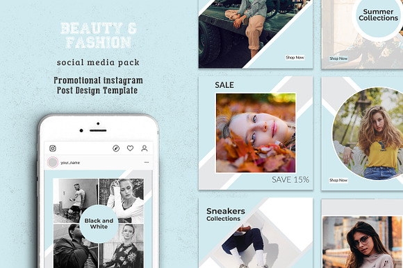 Beautiful Social Media Pack in Instagram Templates - product preview 5