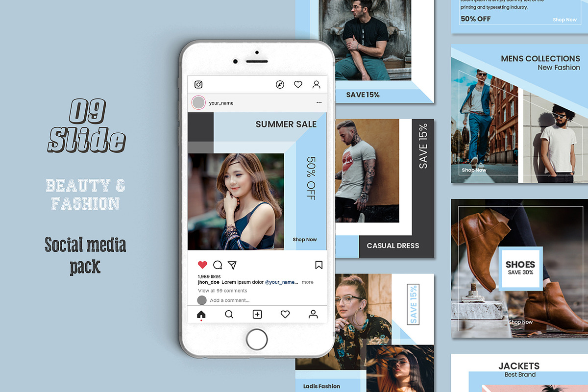 Creative Fashion Social Media Pack in Instagram Templates - product preview 8