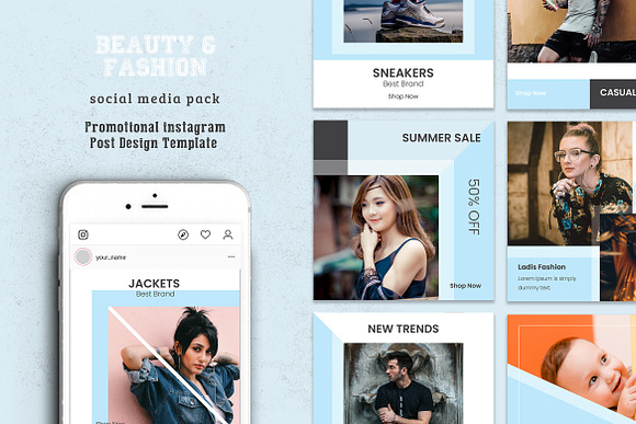 Creative Fashion Social Media Pack in Instagram Templates - product preview 1