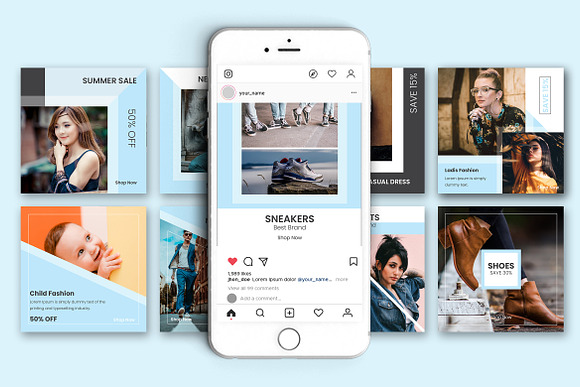 Creative Fashion Social Media Pack in Instagram Templates - product preview 2