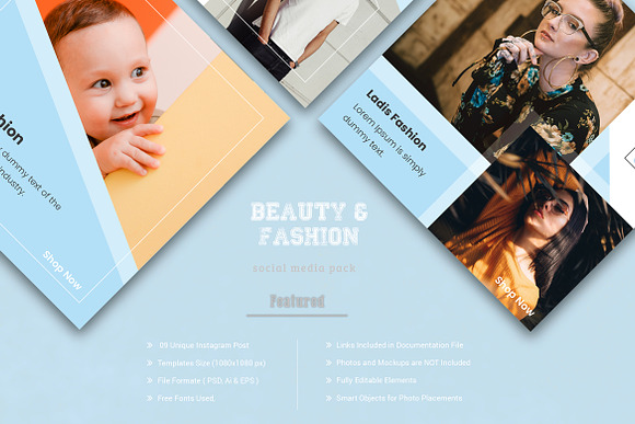 Creative Fashion Social Media Pack in Instagram Templates - product preview 3