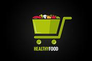 Shopping cart with healthy food