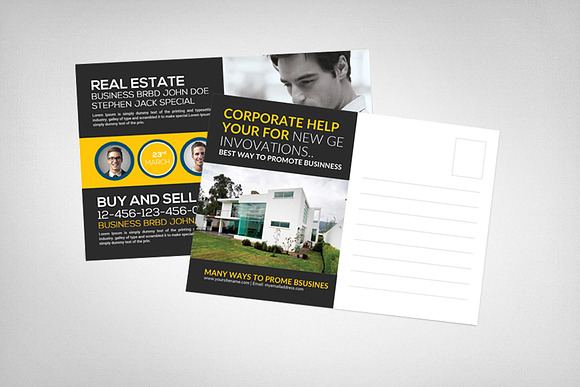 Real Estate Agent Postcard Template in Postcard Templates - product preview 1
