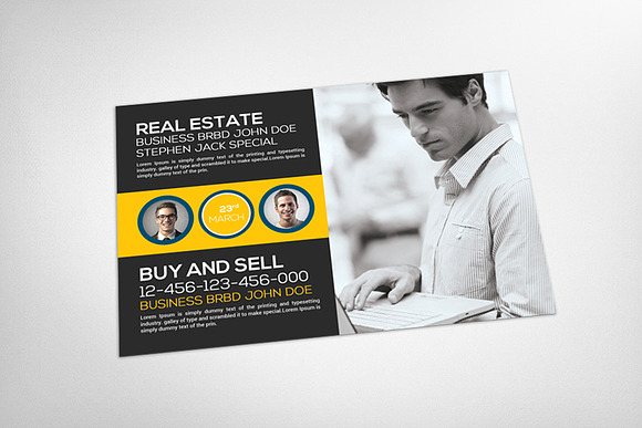 Real Estate Agent Postcard Template in Postcard Templates - product preview 2
