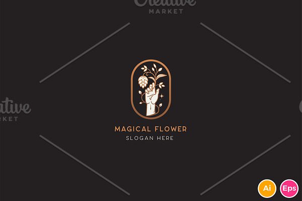 Magical Flower Brewery Logo Template