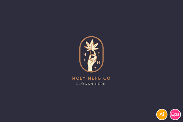 Holy Herb Cannabis Logo Template