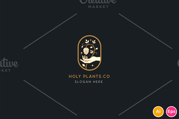 Holy Plants Cannabis Logo Template