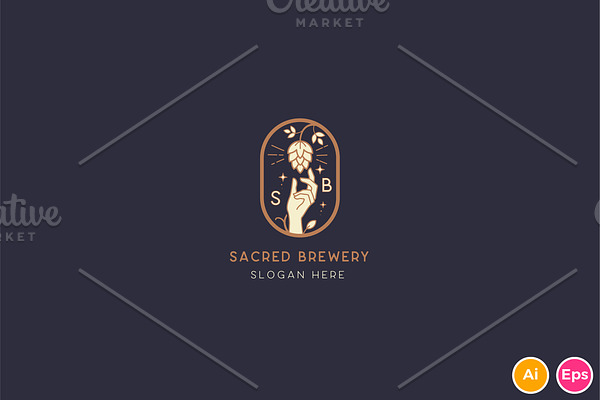 Sacred Brewery Logo Template