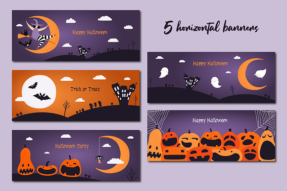 Halloween Invitations & Banners in Illustrations - product preview 3