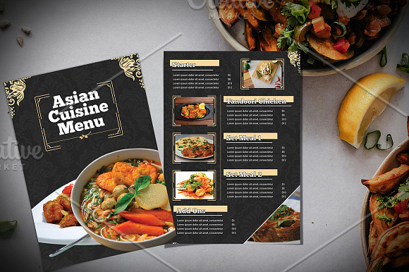 Asian Cuisine Menu in Brochure Templates - product preview 1