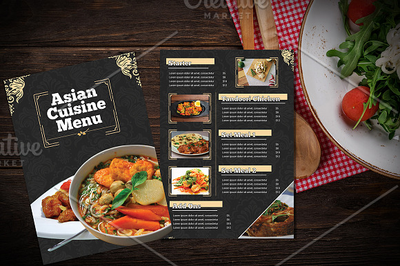Asian Cuisine Menu in Brochure Templates - product preview 2