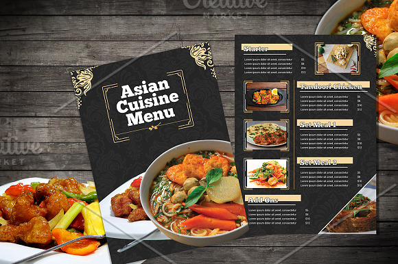 Asian Cuisine Menu in Brochure Templates - product preview 3