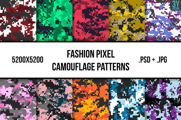 Fashion Pixel Camouflage Patterns