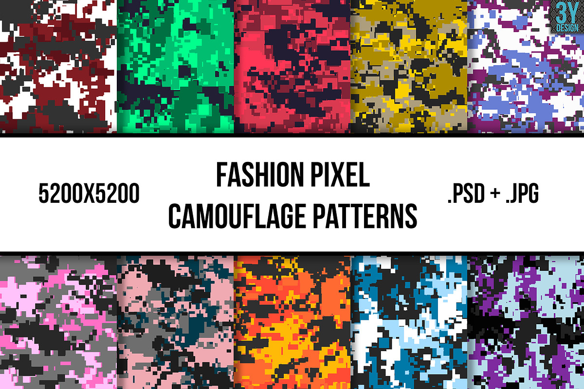 Fashion Pixel Camouflage Patterns in Patterns - product preview 8