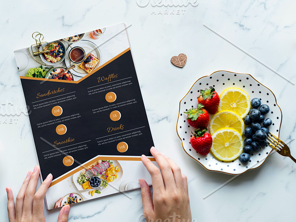 Simple Restaurant Breakfast Menu in Flyer Templates - product preview 2