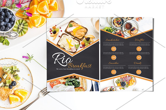 Simple Restaurant Breakfast Menu in Flyer Templates - product preview 3