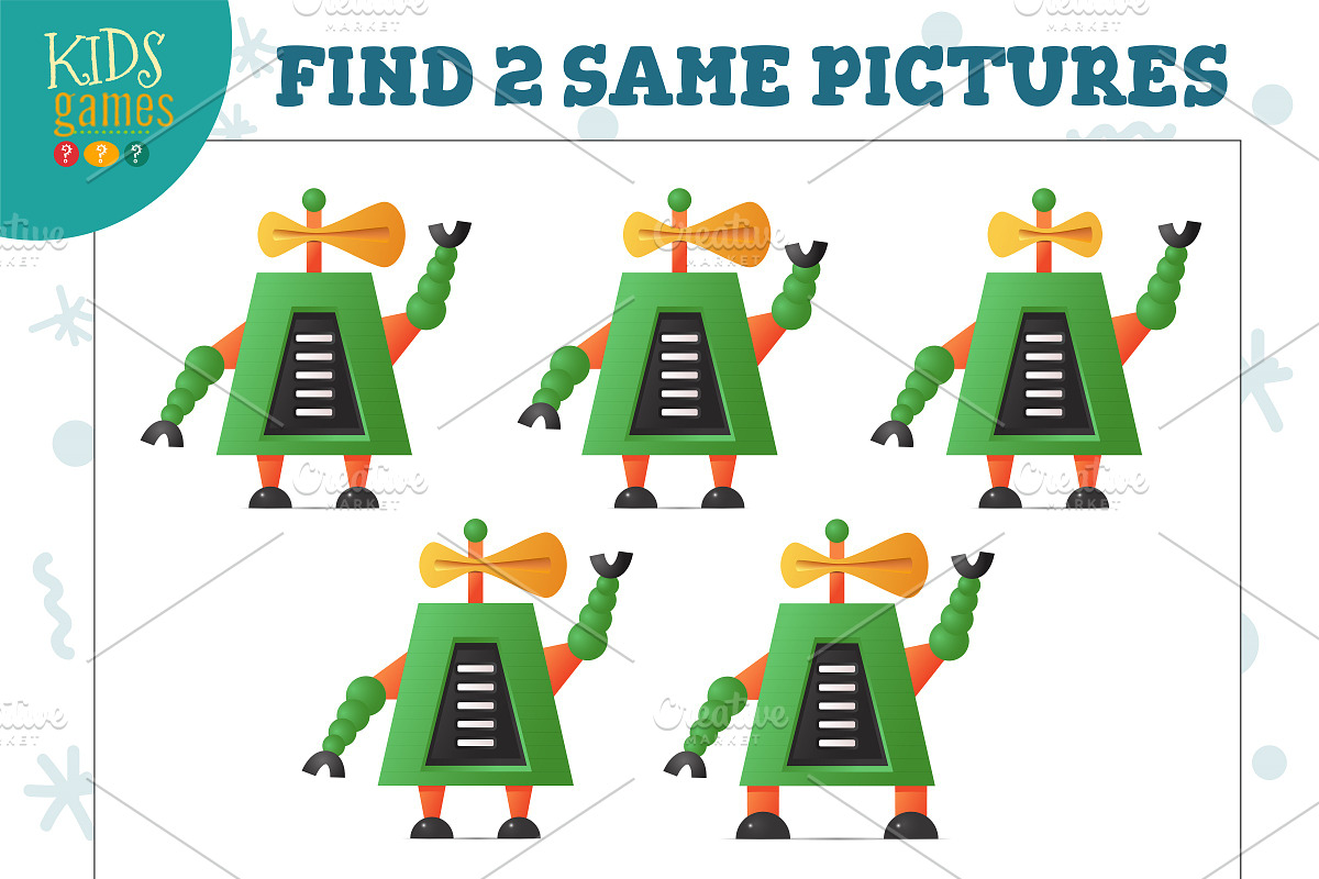 Find two same pictures vector in Illustrations - product preview 8