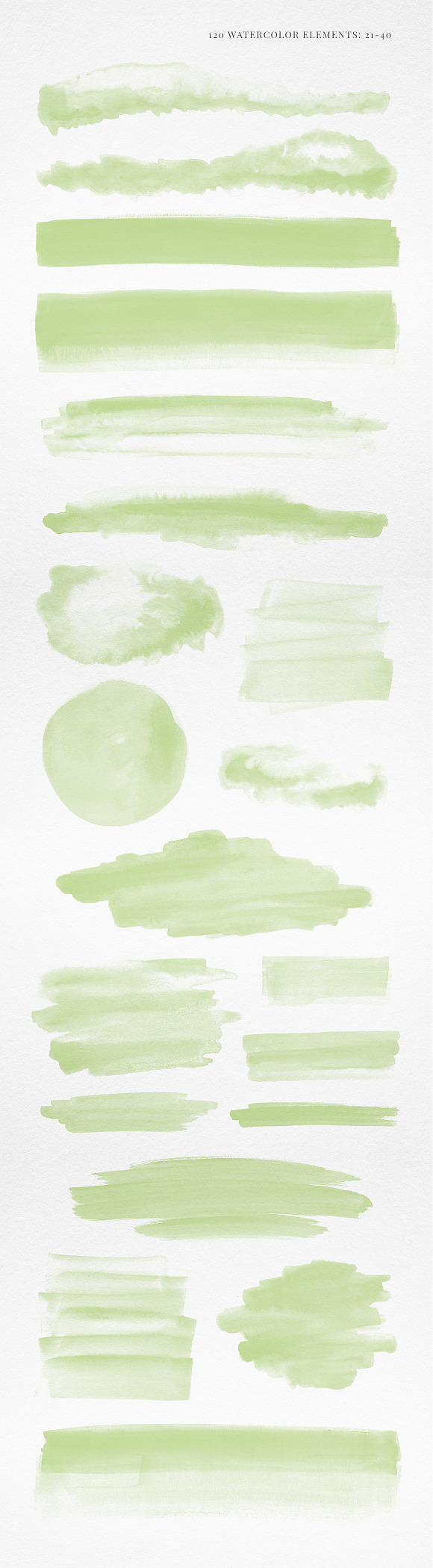 120 Watercolor Texture Shapes Green in Textures - product preview 2