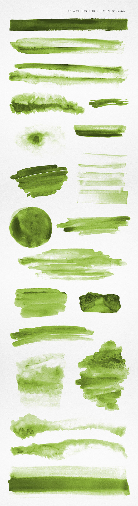 120 Watercolor Texture Shapes Green in Textures - product preview 3