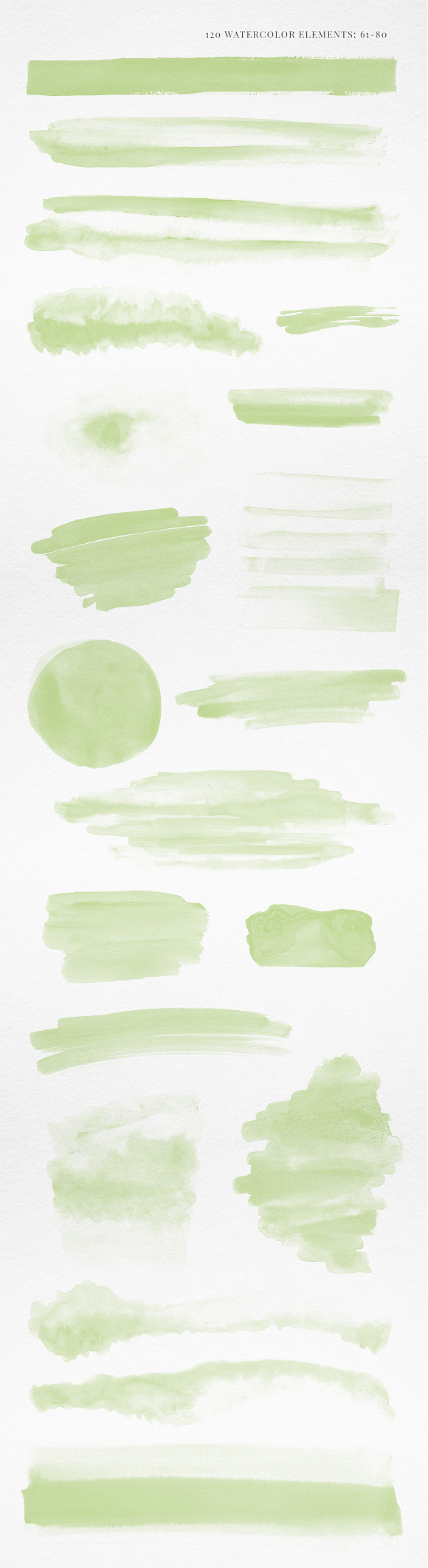 120 Watercolor Texture Shapes Green in Textures - product preview 4