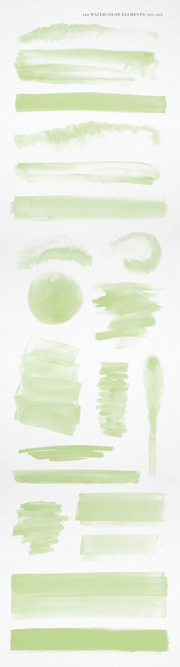 120 Watercolor Texture Shapes Green in Textures - product preview 6