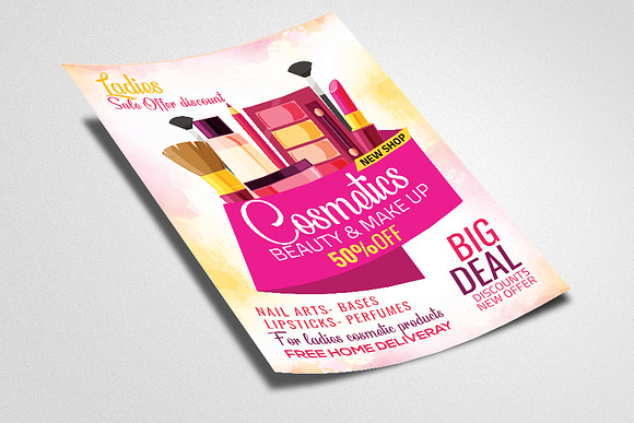 Beauty Cosmetic Sale Offer Flyer in Flyer Templates - product preview 1