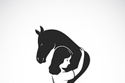 Vector of the horse and girl. Logo.