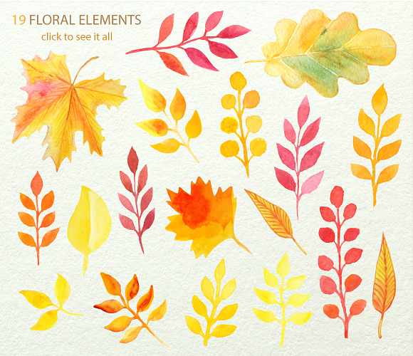 Autumn Watercolor Clip art in Illustrations - product preview 2