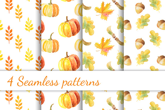 Autumn Watercolor Clip art in Illustrations - product preview 3