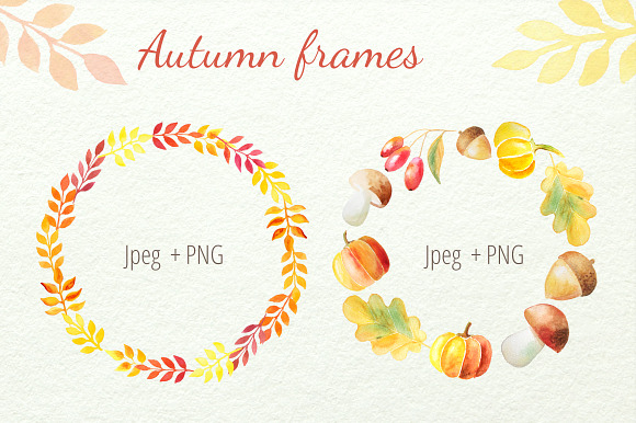 Autumn Watercolor Clip art in Illustrations - product preview 4