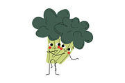 Cute Broccoli Hugging, Cheerful