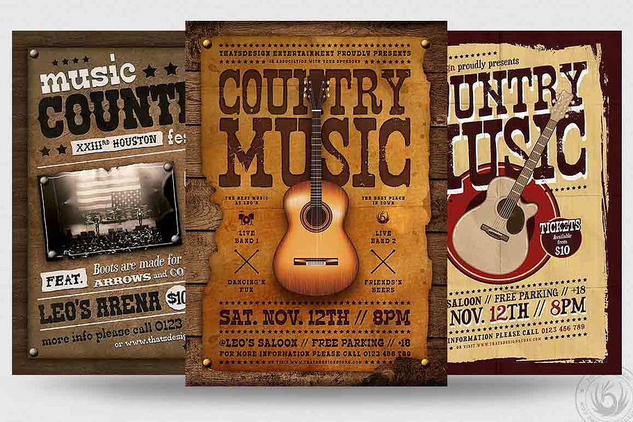 Country Music Flyer Bundle V2 in Flyer Templates - product preview 8