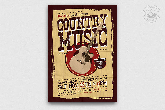 Country Music Flyer Bundle V2 in Flyer Templates - product preview 3
