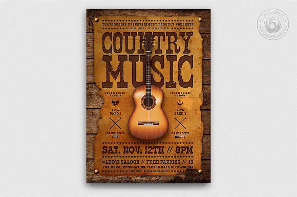 Country Music Flyer Bundle V2 in Flyer Templates - product preview 4