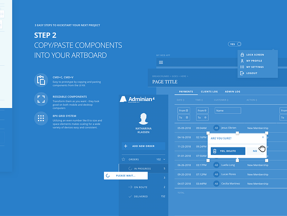 Adminian 4 Wireframe Kit in Wireframe Kits - product preview 3