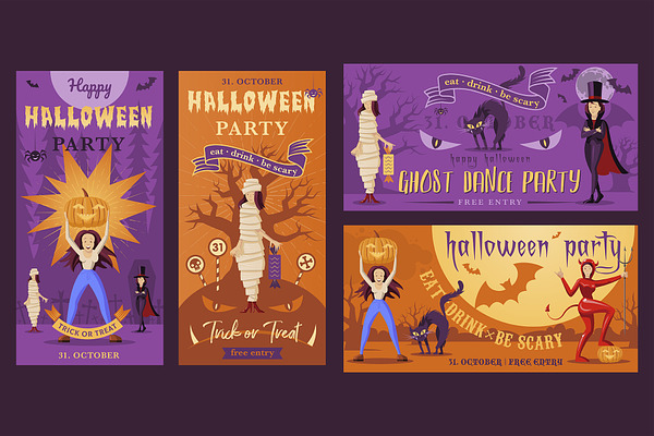 Hallowen party banners