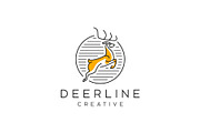 Deer logo outline vector design