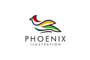 abstract phoenix logo - vector illus
